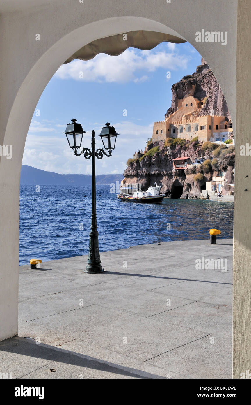 The Old port below Fira Stock Photo Alamy