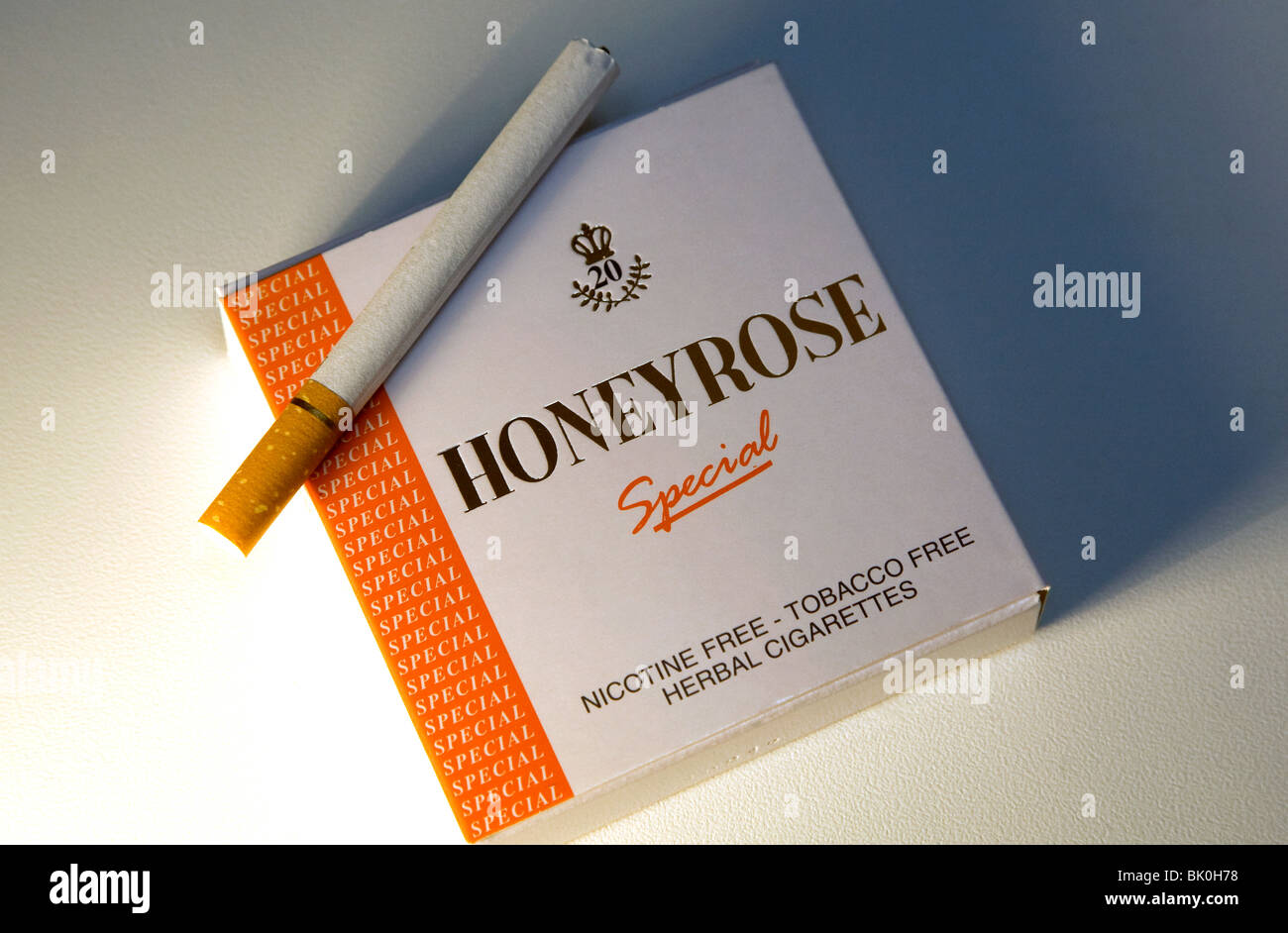 Tobacco and nicotinefree herbal cigarettes Stock Photo Alamy