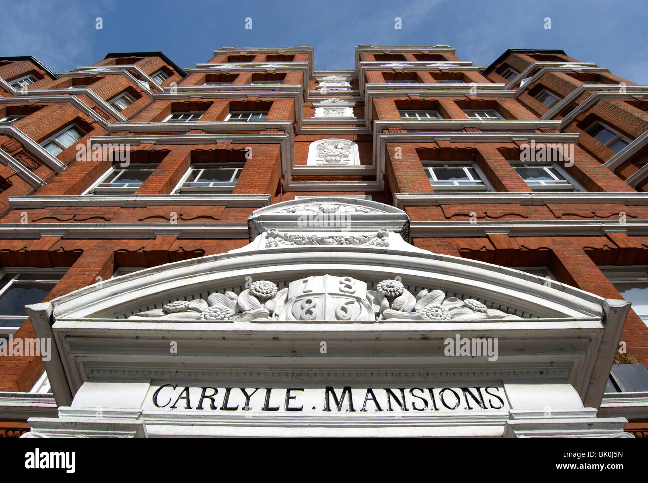 frontage of carlyle mansions, cheyne walk, chelsea, england Stock Photo