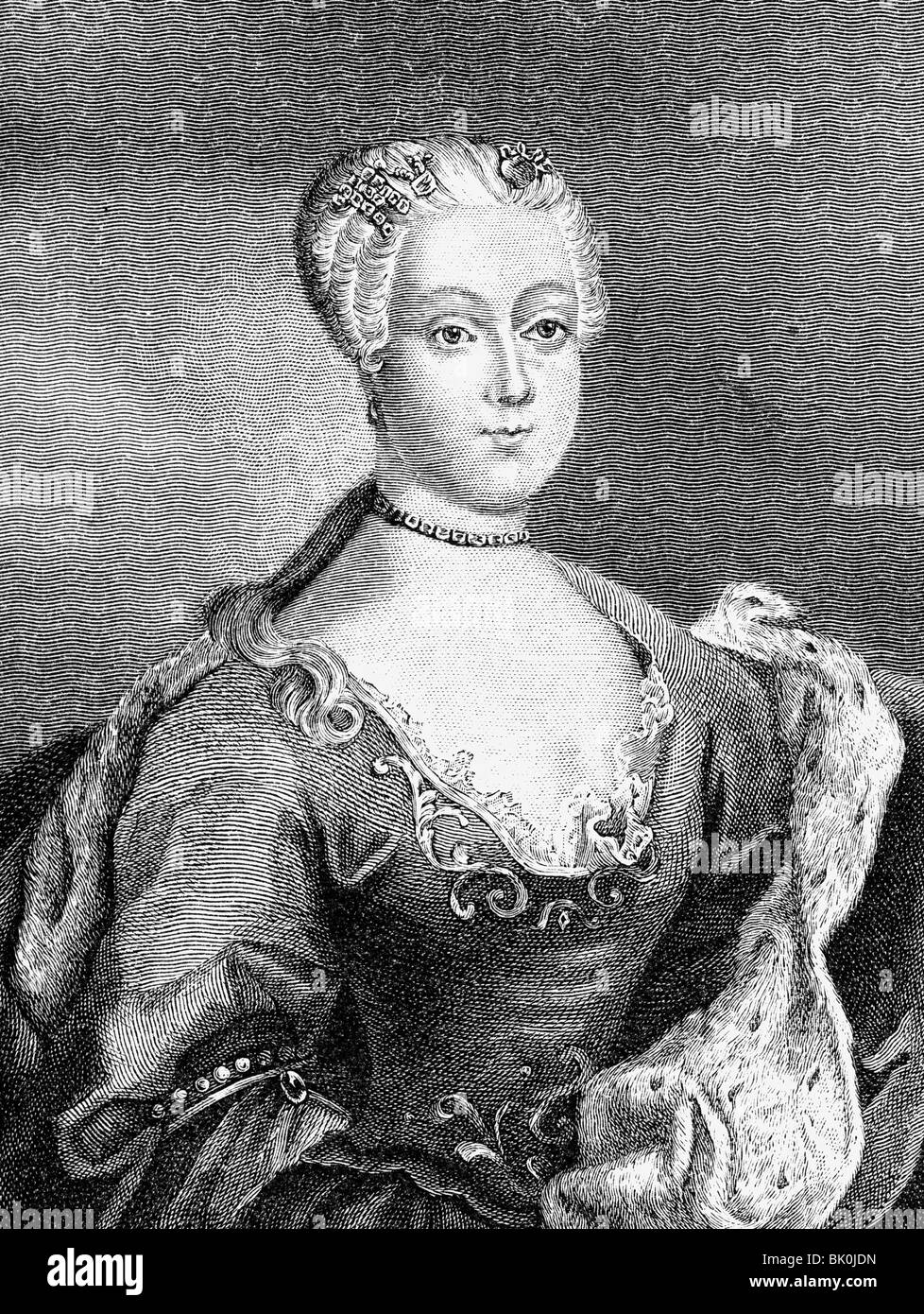 Elisabeth Christine, 8.11.1715 - 13.1.1797, Queen Consort of Prussia 31.5.1740 - 17.8.1786, half length, copper engraving, 18th century, , Artist's Copyright has not to be cleared Stock Photo