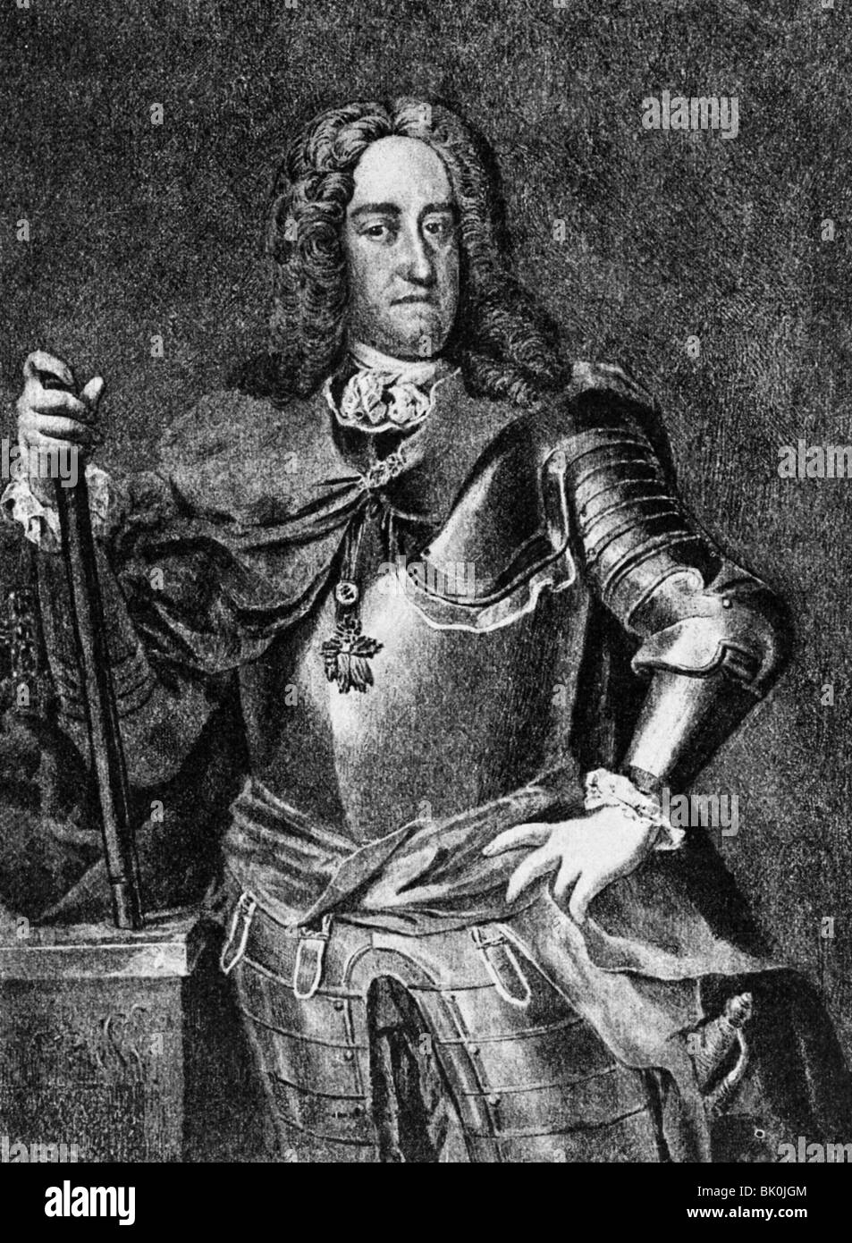 Charles VI, 1.10.1685 - 20.10.1740, Holy Roman Emperor 12.10.1711 - 20.10.1740, half length, copper engraving after painting by Martin van Meytens, 18th century, , Artist's Copyright has not to be cleared Stock Photo