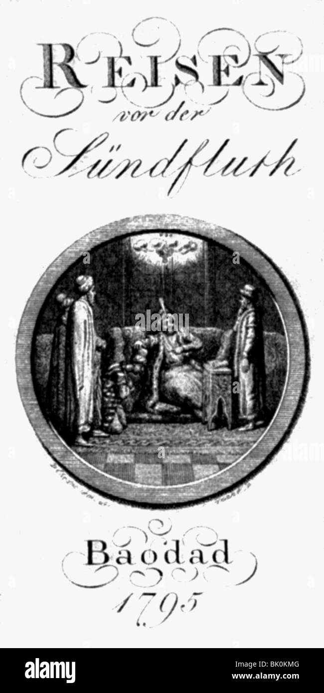 Klinger, Friedrich Maximilian von, 17.2.1752 - 9.3.1831, works, novel 'Reisen vor der Suendfluth' ('Travel before the Deluge'), title, Saint Petersburg, Russia, 1795, , Stock Photo