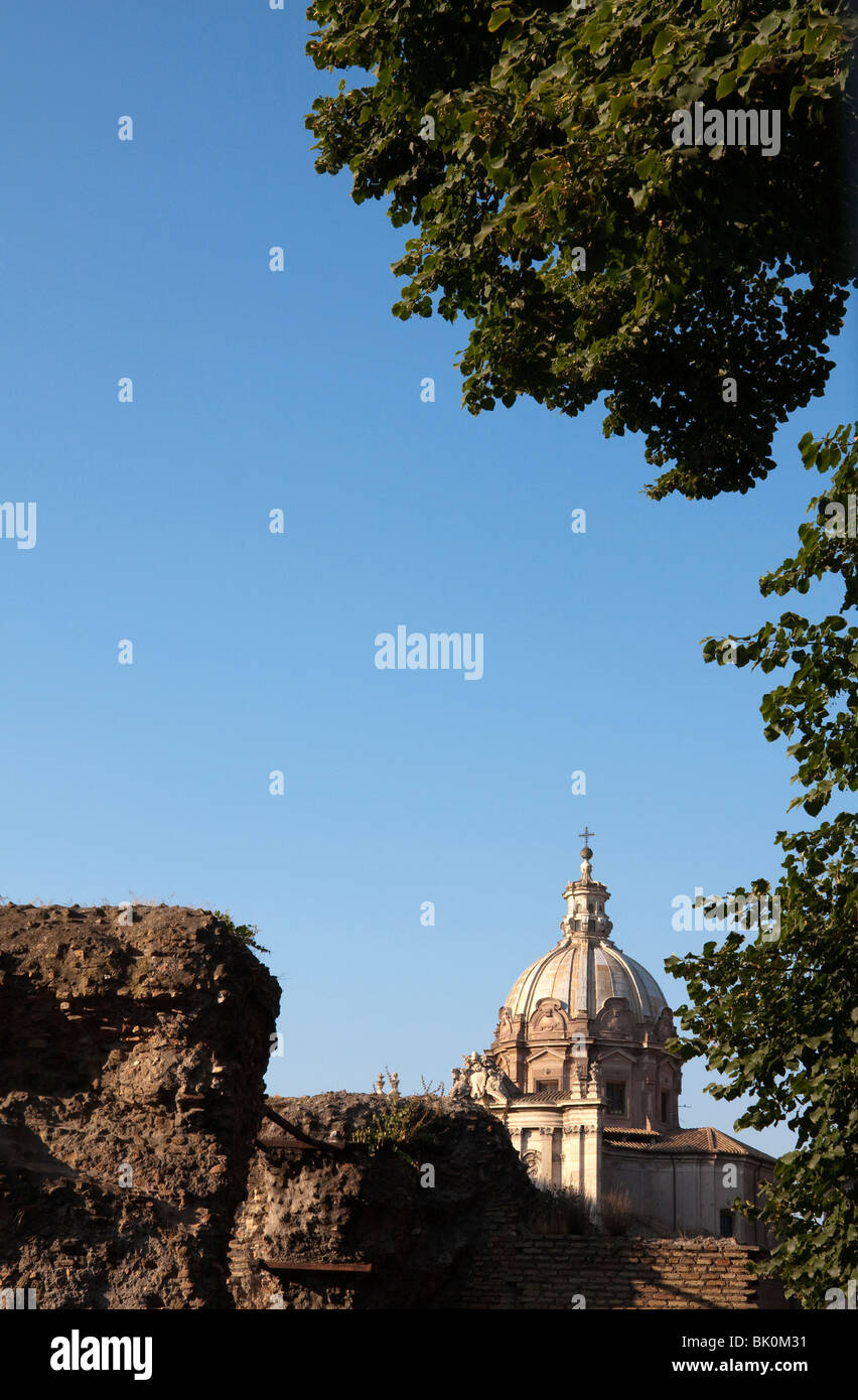 Church of Santi Luca e Martina. Fori imperiali. Rome, Italy Stock Photo