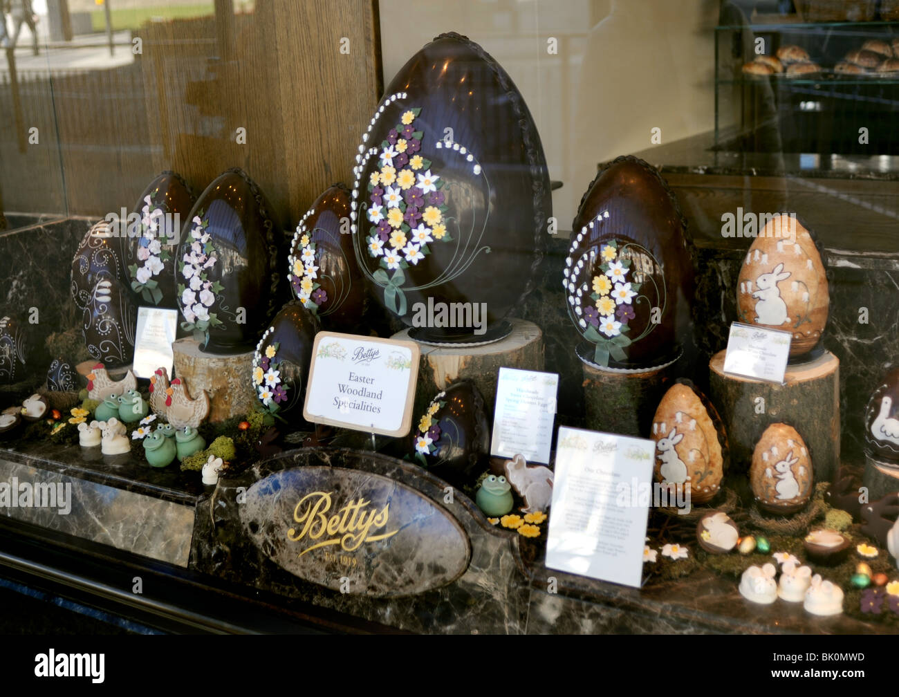 Easter Egg display in the window of the famous Bettys Cafe and Tea