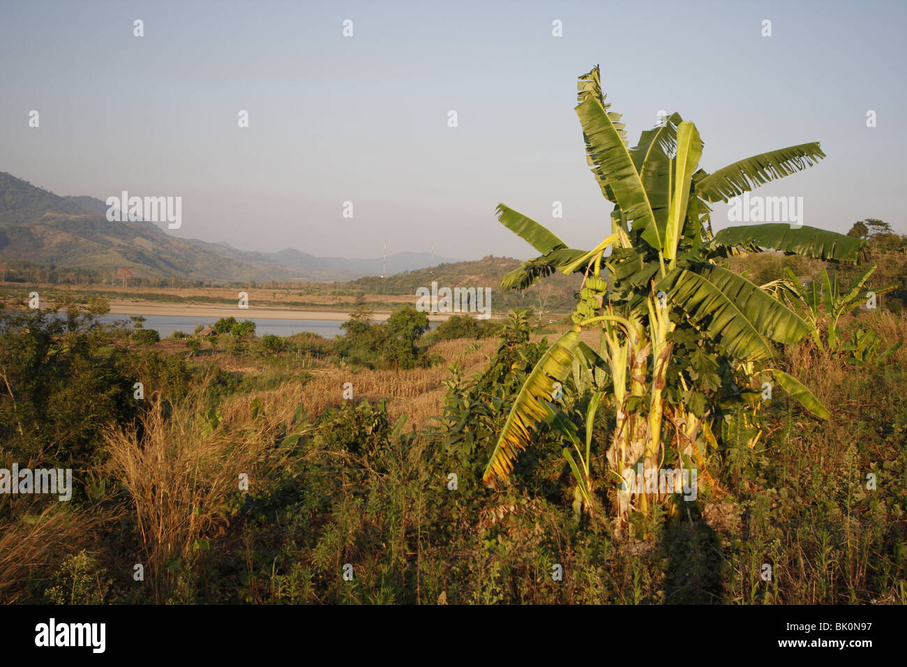 The Mekong River in the Golden Triangle near Chiang Saen, Northern Thailand Stock Photo