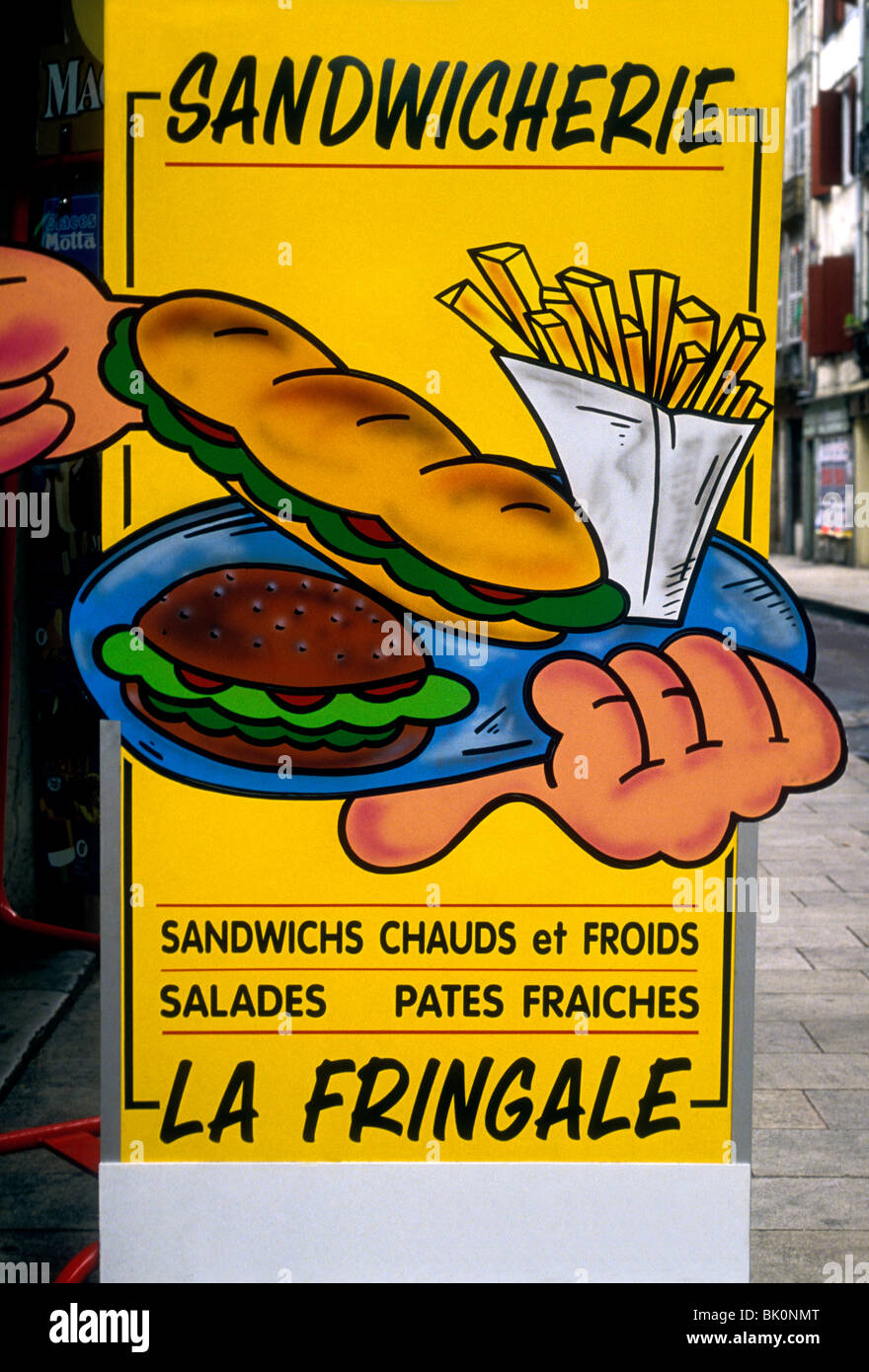 sign, menu, French restaurant, French food and drink, French food, La