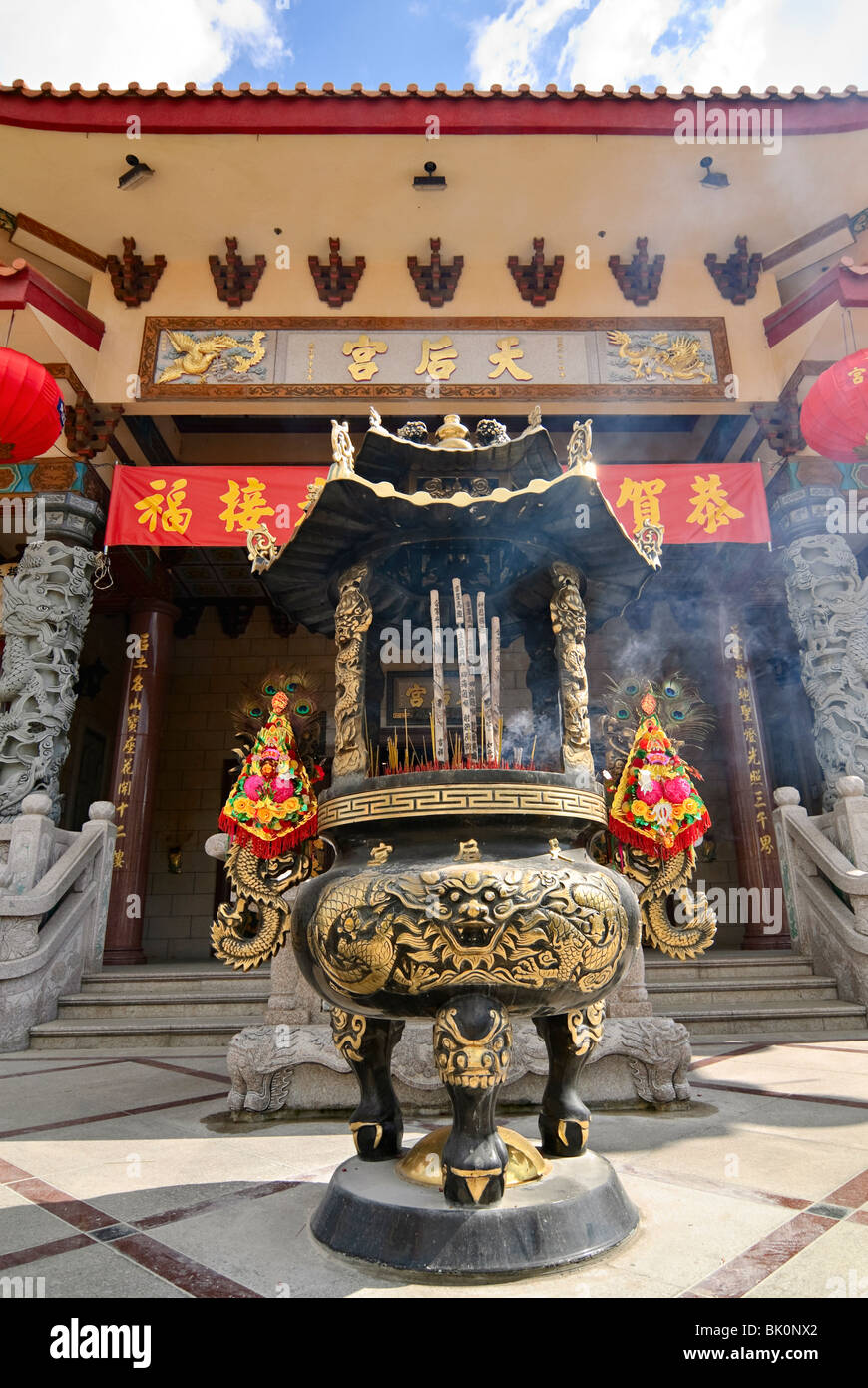 Thien Hau Temple, a Taoist Temple in Chinatown of Los Angeles. Stock Photo