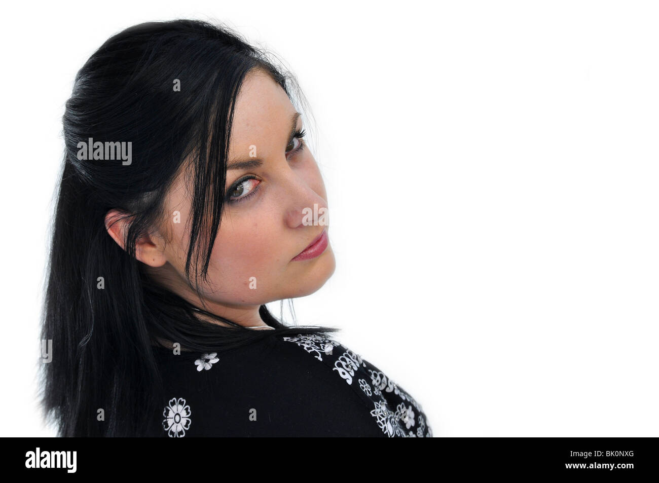 head and shoulders portrait of young woman Stock Photo - Alamy
