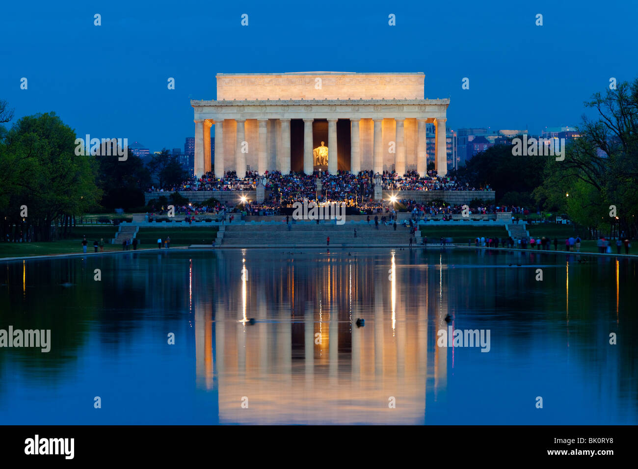 Easter sunrise service at the Lincoln Memorial in Washington DC USA Stock Photo