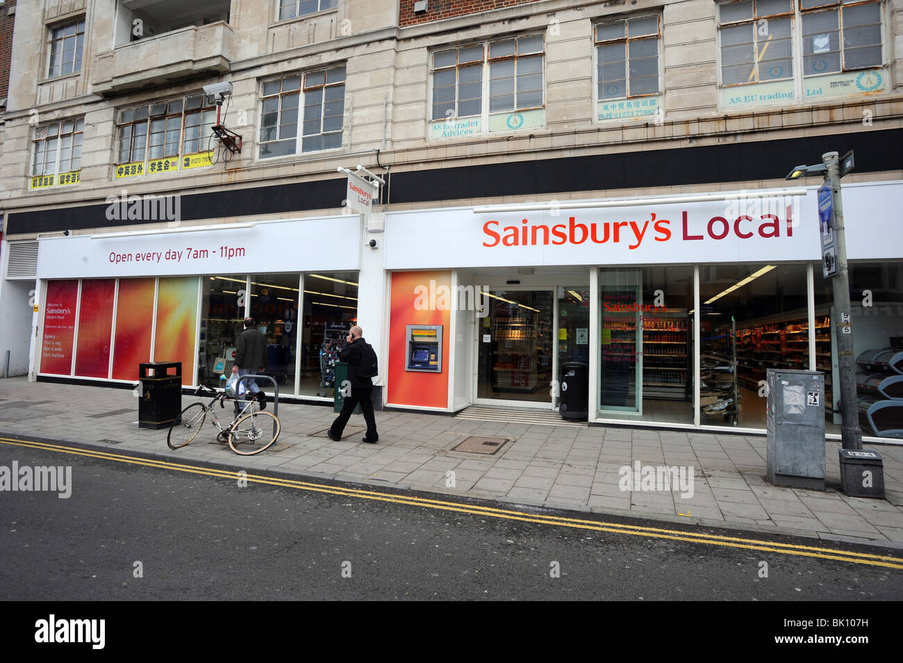 Front of a Sainsbury's local store on Western Road Brighton Stock Photo
