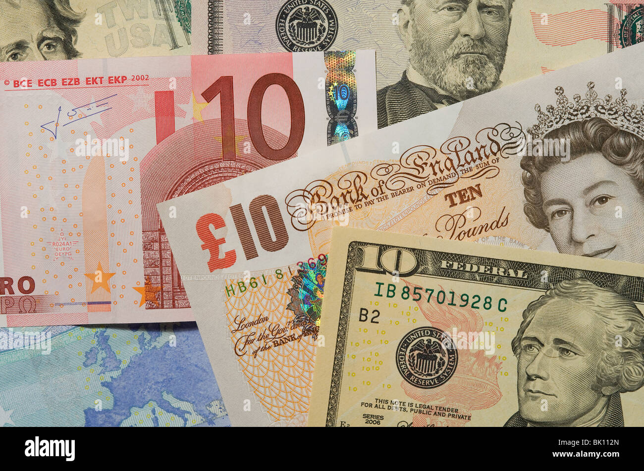 10 dollar and 10 pound note hi-res stock photography and images - Alamy