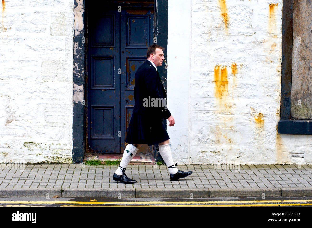 Schotland, Oban, man in kilt Stock Photo