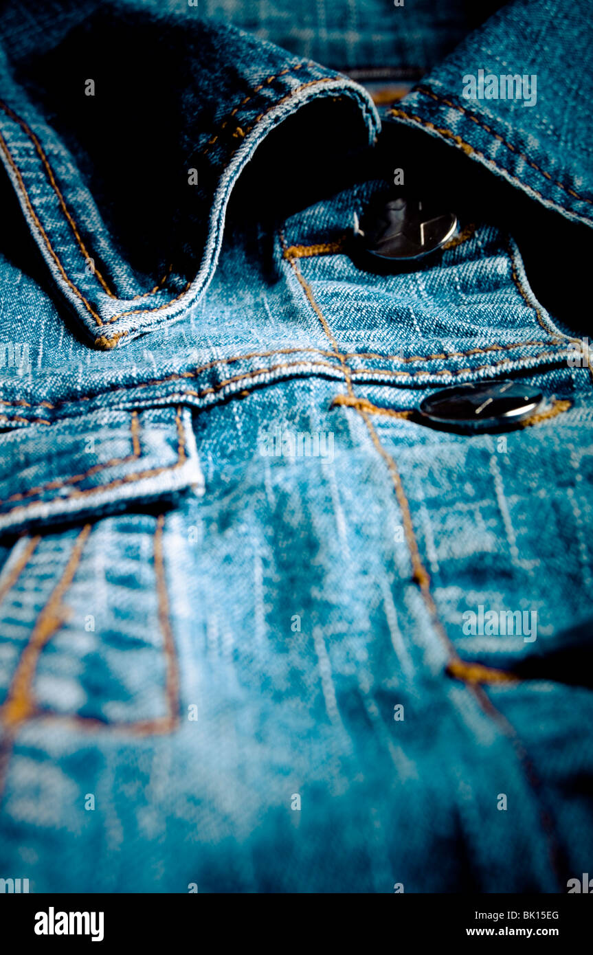 blue jeans closeup detail Stock Photo