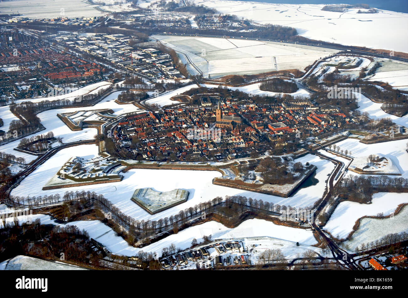 Naarden vesting in wintertime Stock Photo