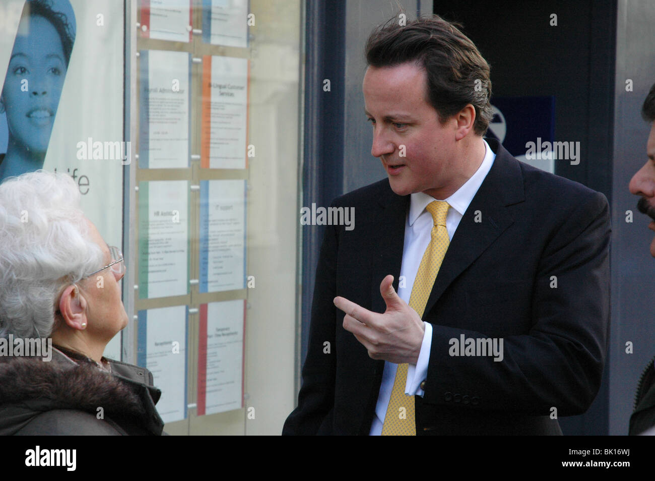 David Cameron talks to members of the public in Uxbridge, Middlesex. Stock Photo