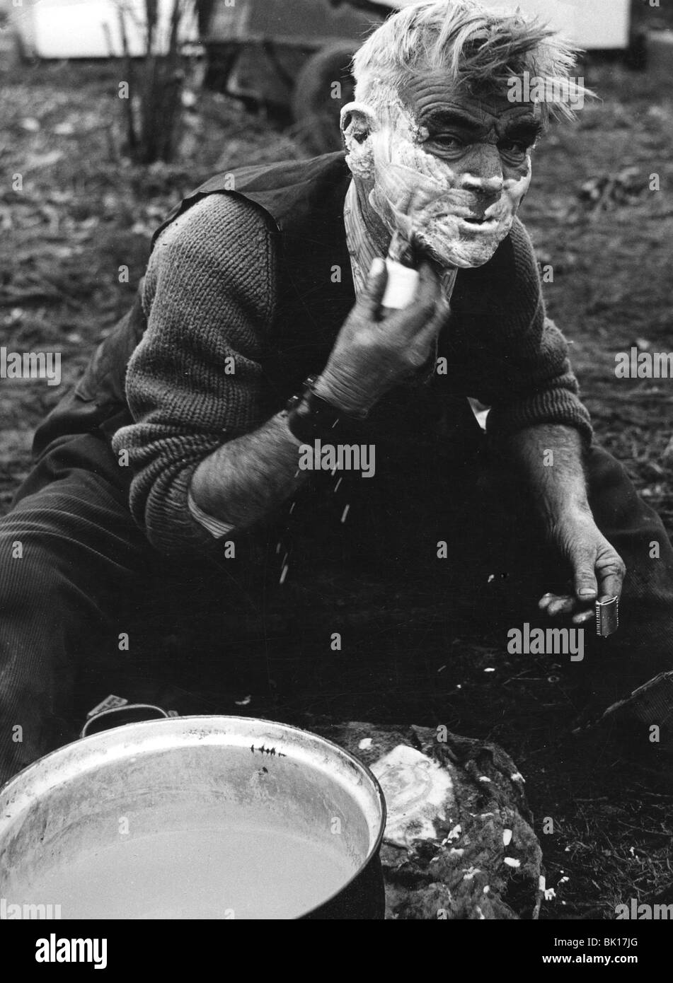 Gipsy shaving, Lewes, Sussex, 1964 Stock Photo Alamy