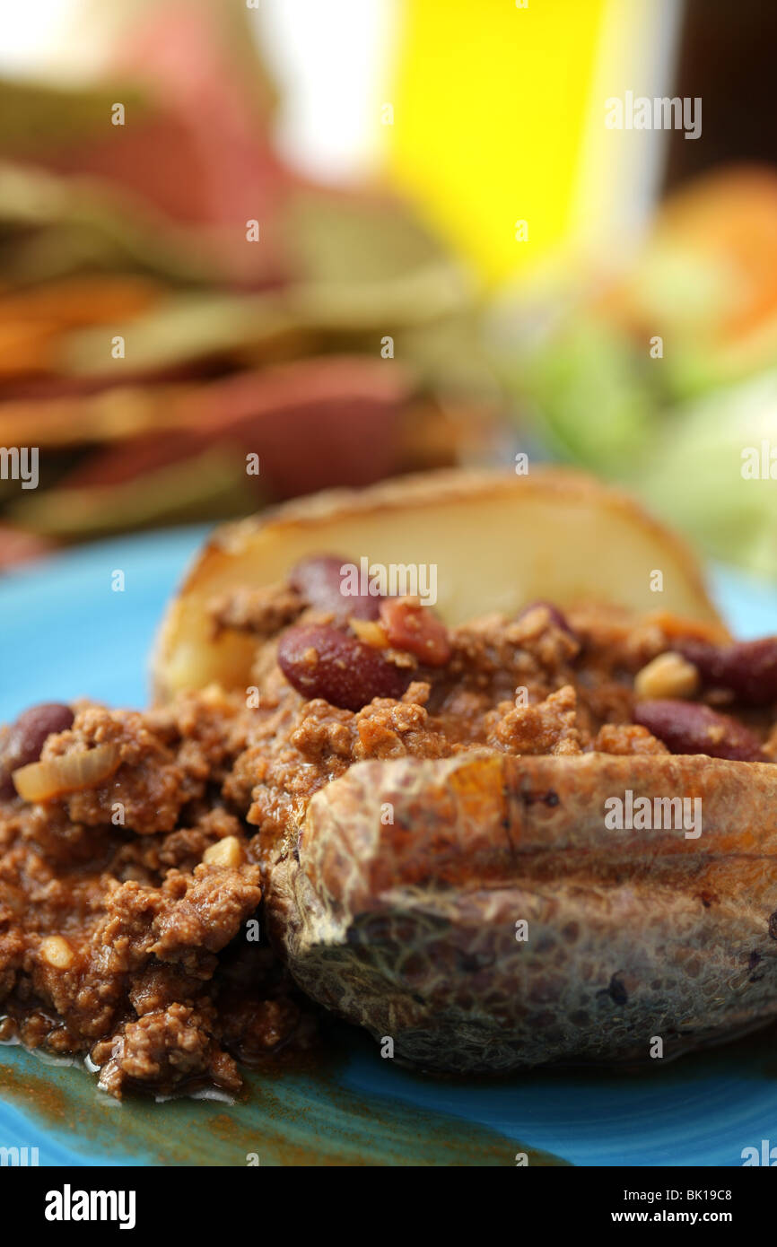 Jacket Potato with Chilli Con Carne Stock Photo Alamy