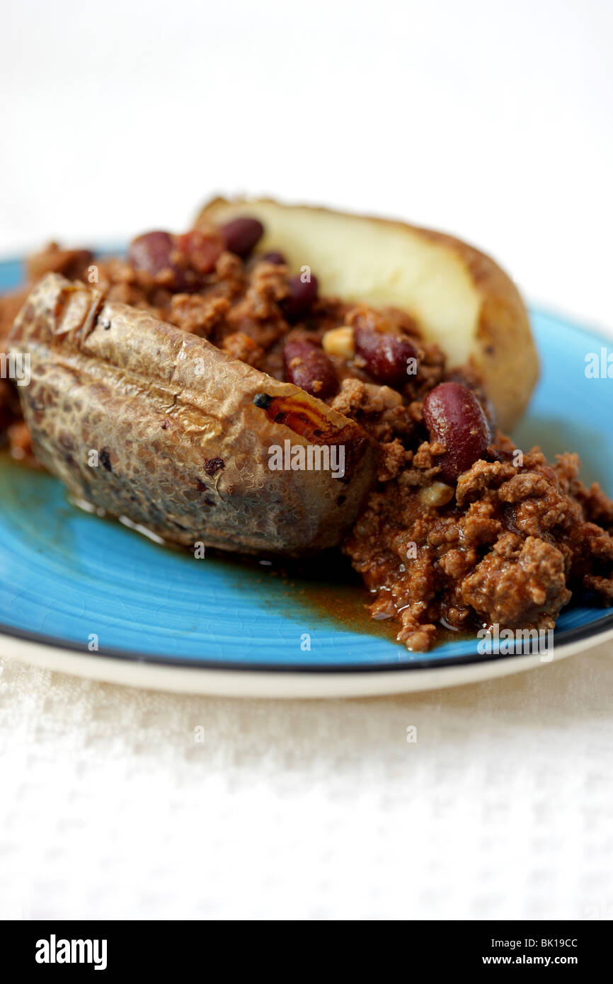 Jacket Potato with Chilli Con Carne Stock Photo Alamy