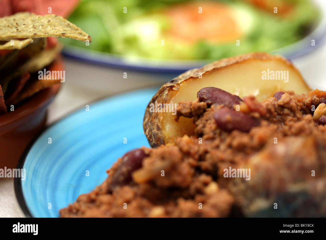 Jacket Potato with Chilli Con Carne Stock Photo Alamy