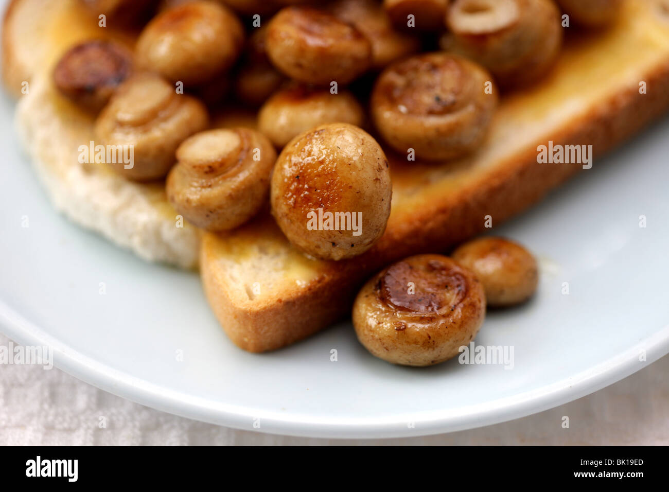 Mushrooms on Toast Stock Photo - Alamy