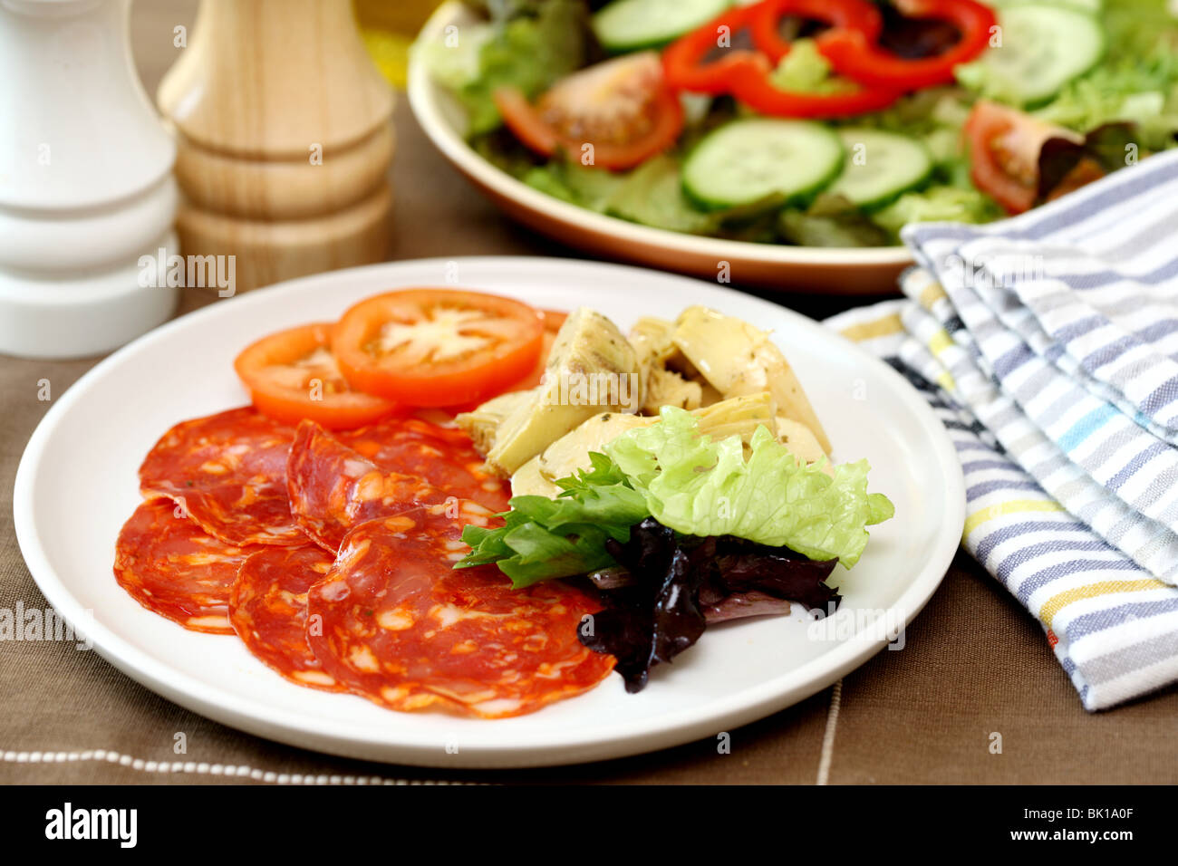 Napoli Piccante Salami and Antipasto Stock Photo Alamy