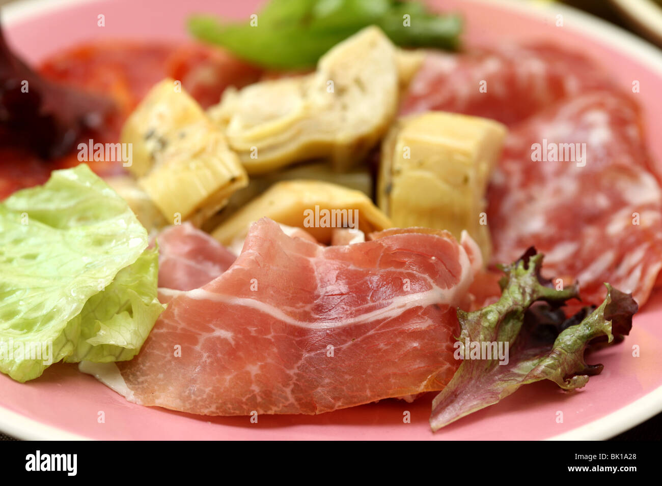 Cold Meat Platter with Antipasto Stock Photo Alamy