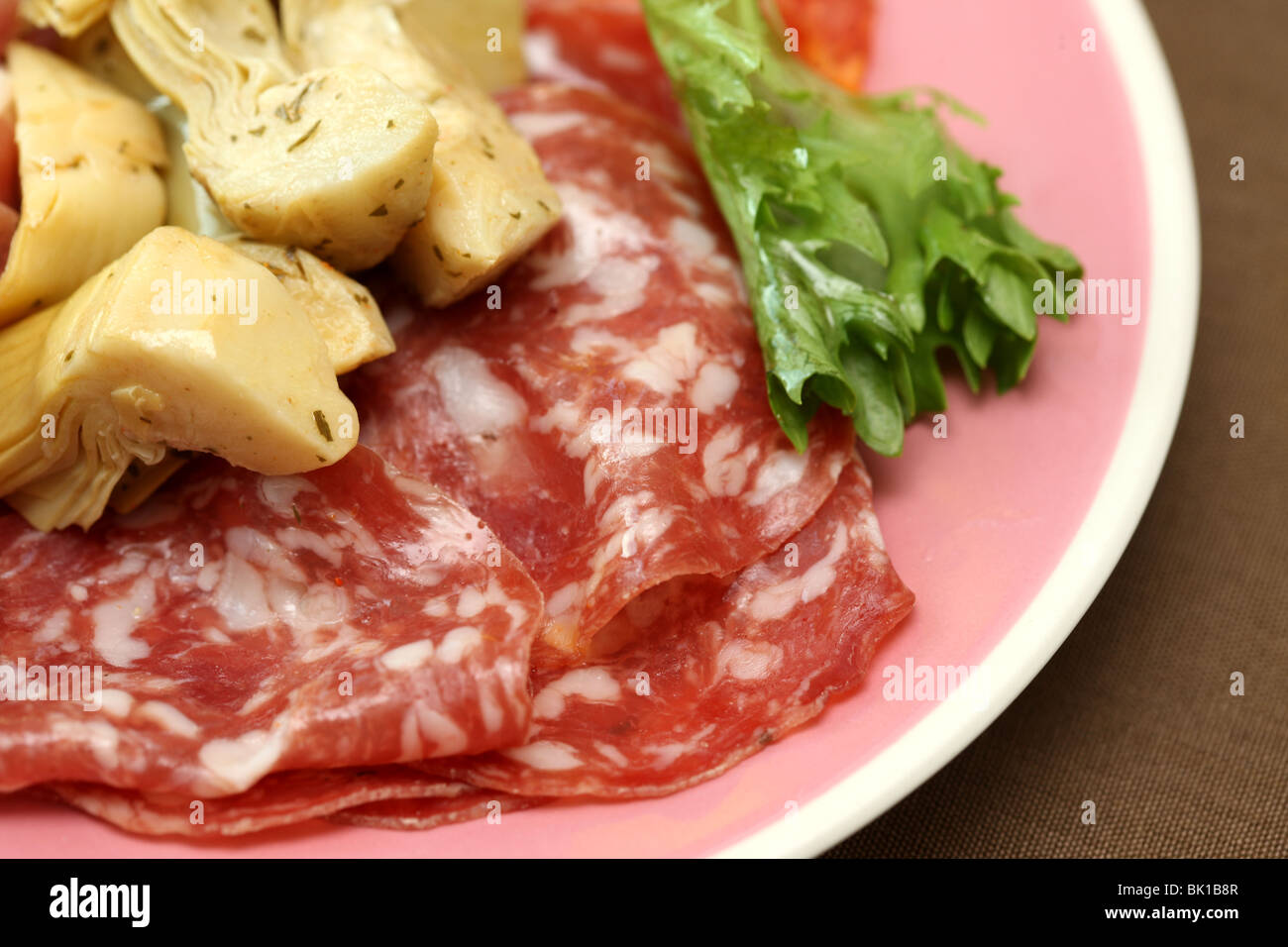 Cold Meat Platter with Antipasto Stock Photo Alamy