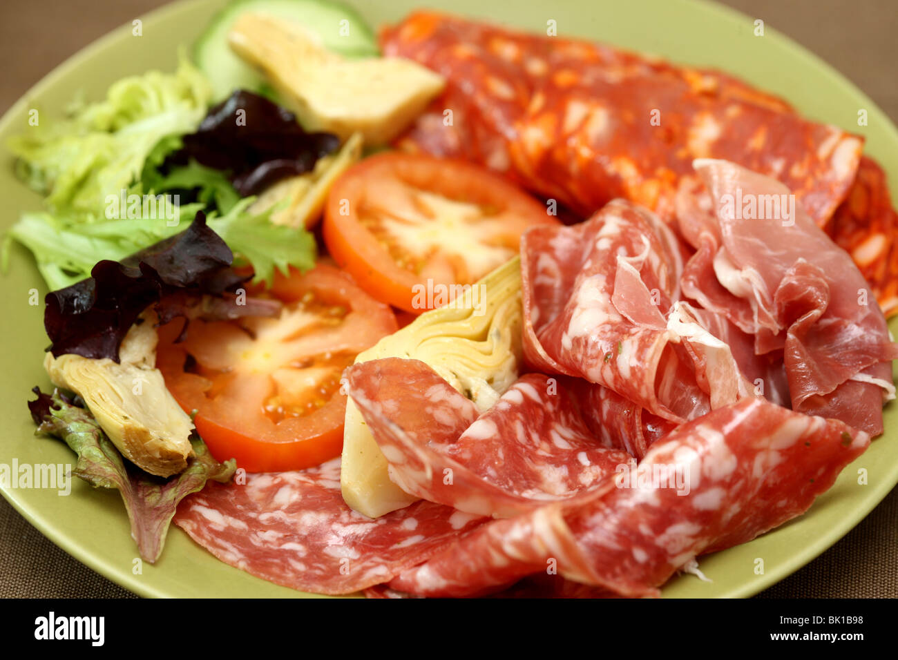 Cold Meat Platter with Antipasto Stock Photo Alamy