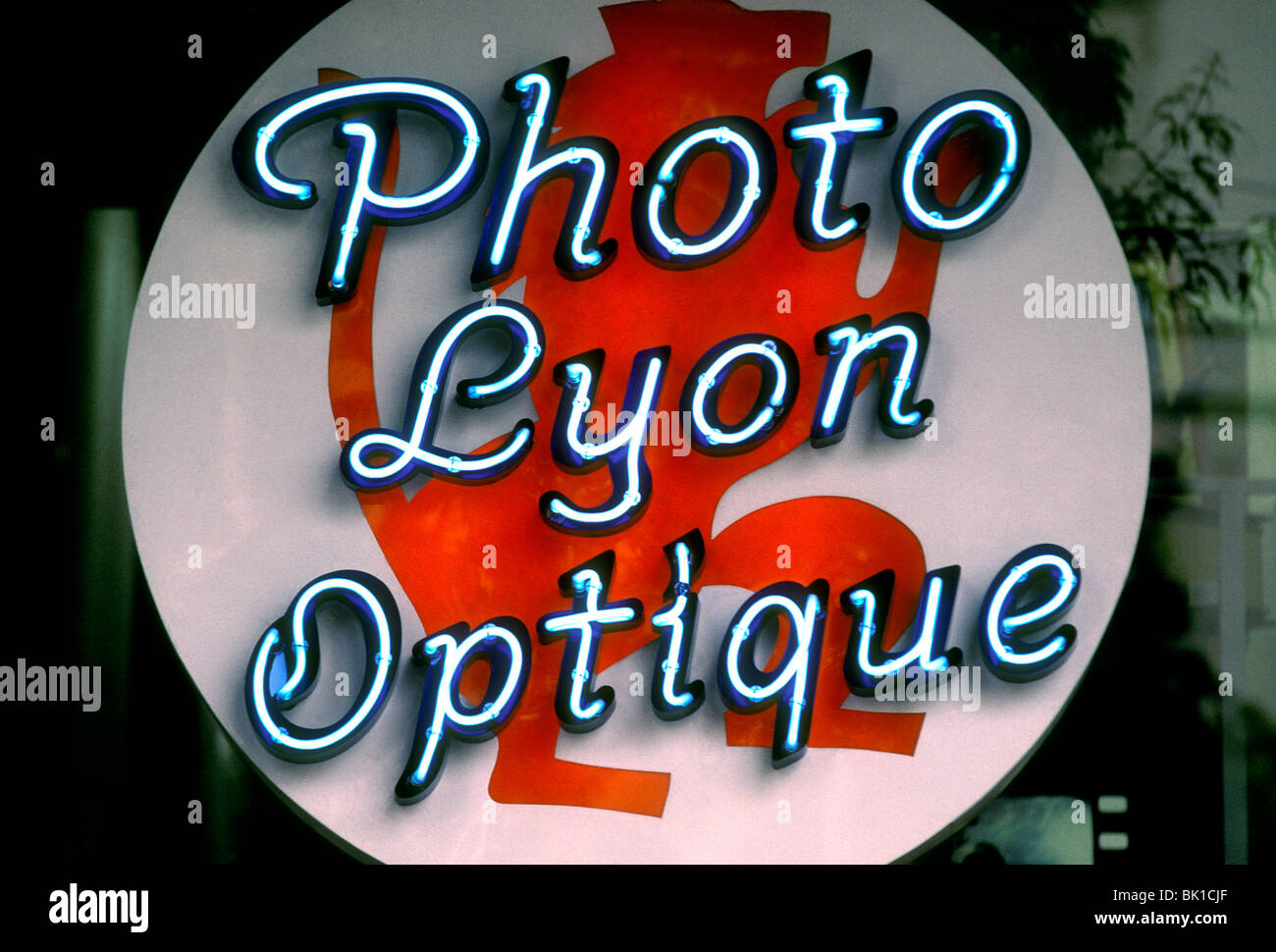 sign, Photo Lyon Optique, Lyon, Rhone-Alpes, France, Europe Stock Photo