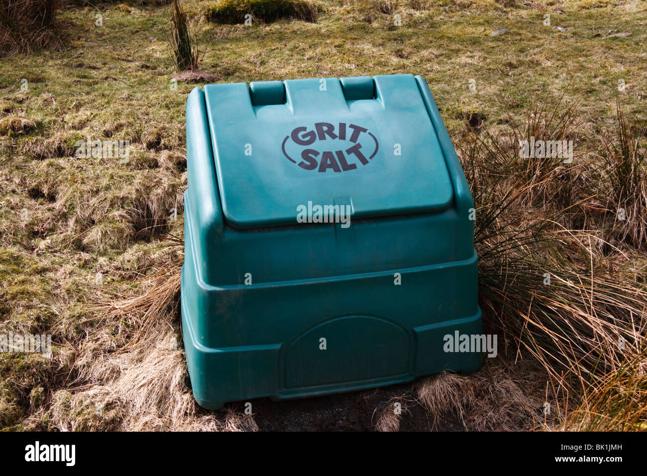 Grit and salt bin in Mid Wales Stock Photo Alamy