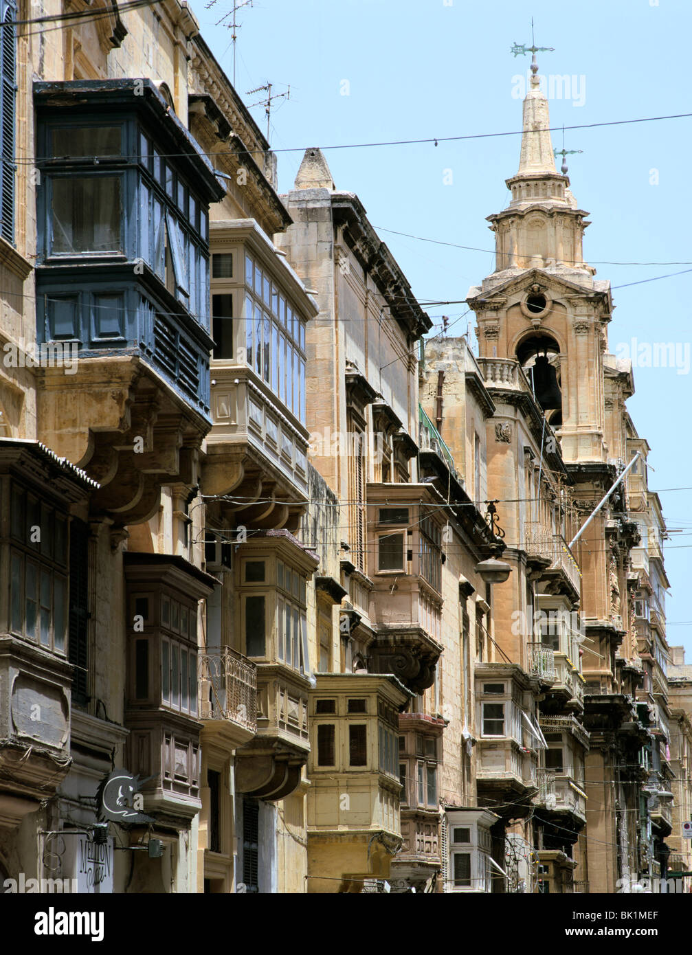 Balconies, St Paul's Street, Valletta, Malta Stock Photo Alamy