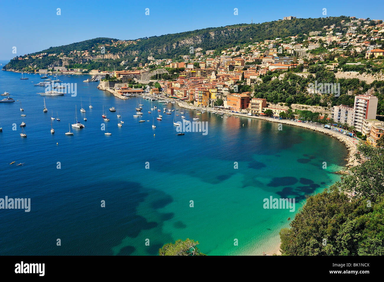 Villefranche sur Mer's bay, Cote d'Azur, France. Stock Photo