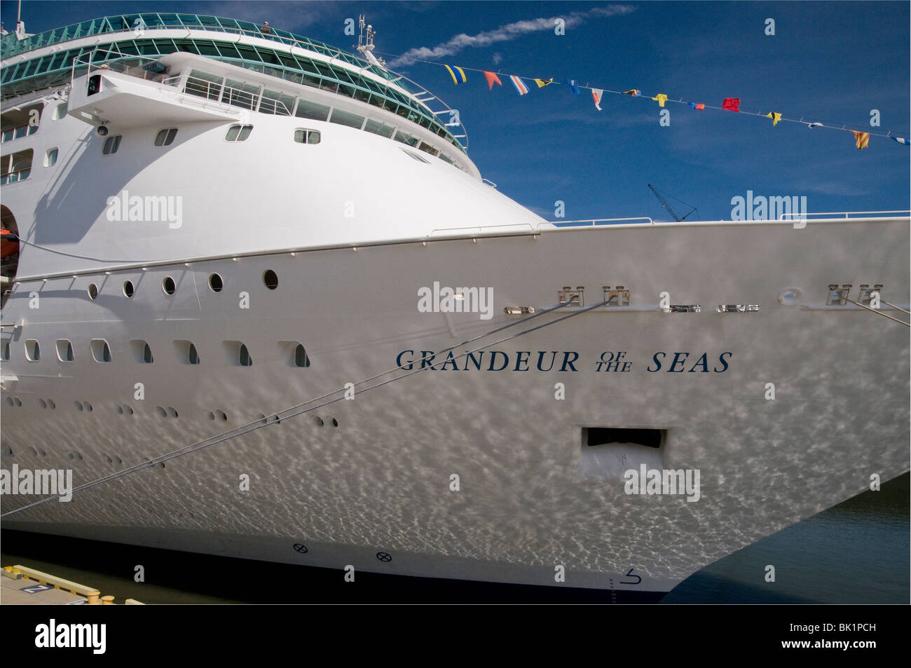 Royal Caribbean's 2,446-guest Grandeur of the Seas is one of the world's top cruise ships and is berthed at the Port of Tampa. Stock Photo