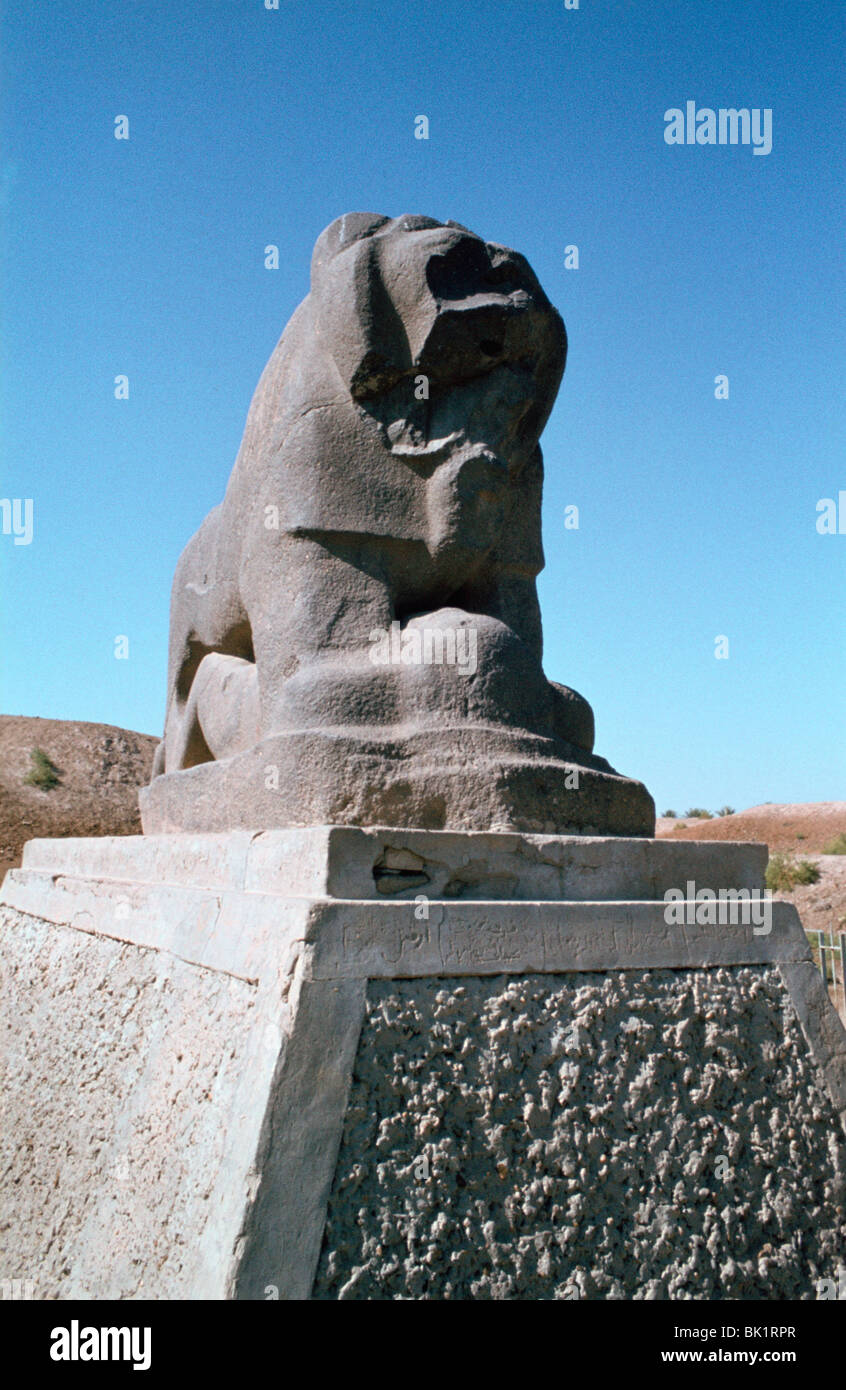Basalt Lion of Babylon, Iraq, 1977. Stock Photo