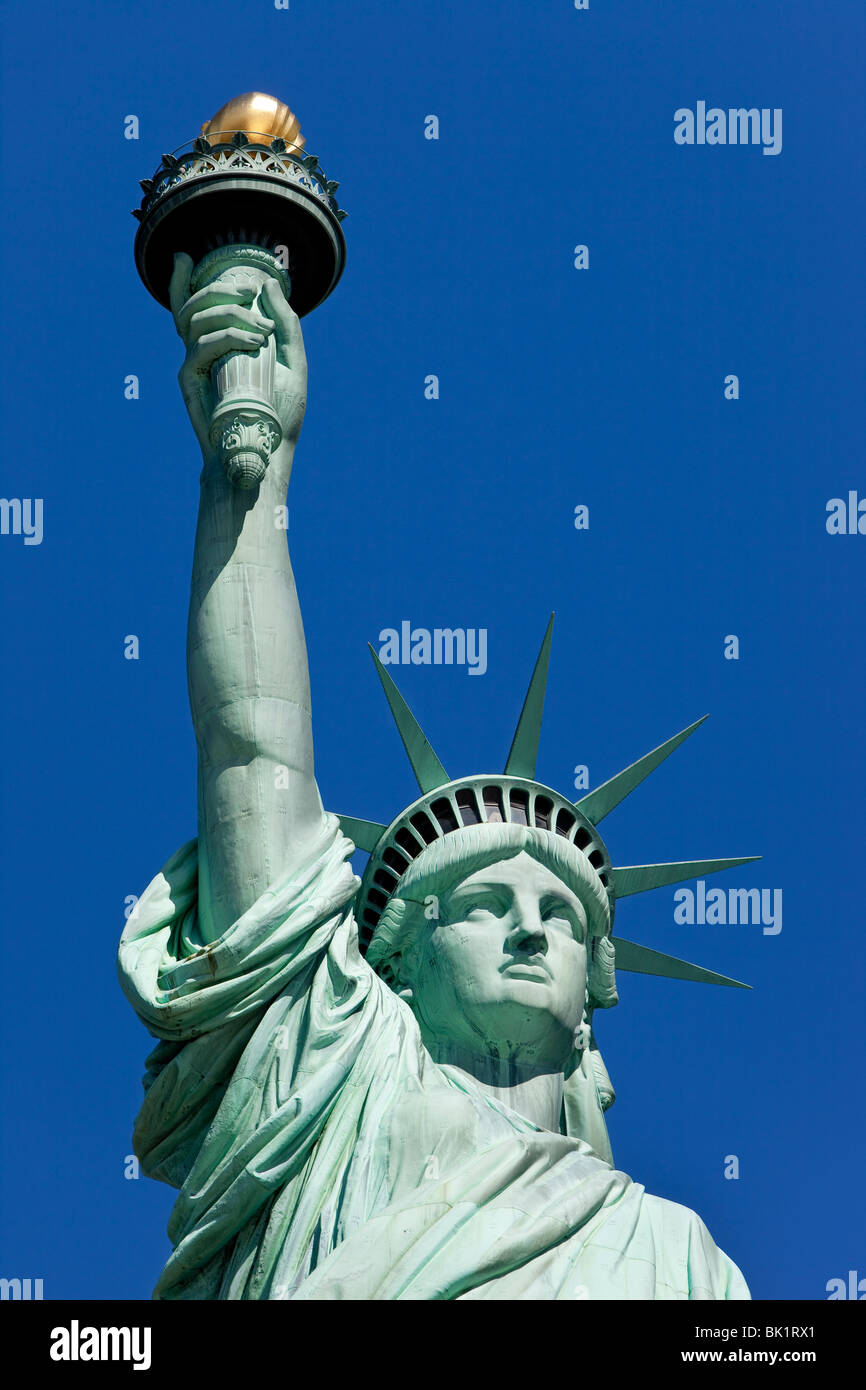 Statue of Liberty in New York Harbor, New York City USA Stock Photo