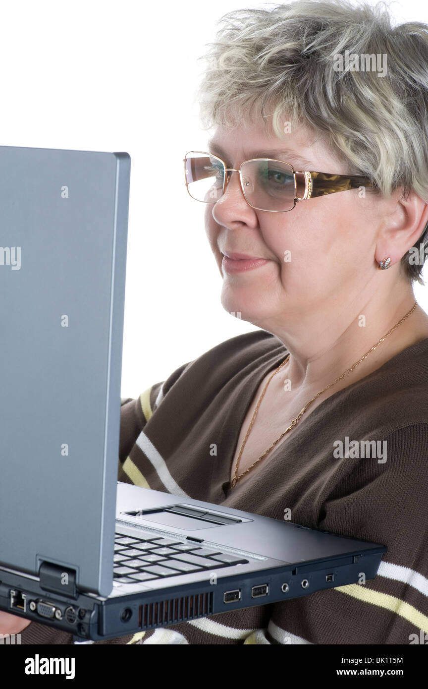 portrait on white - woman isolated on white background Stock Photo - Alamy