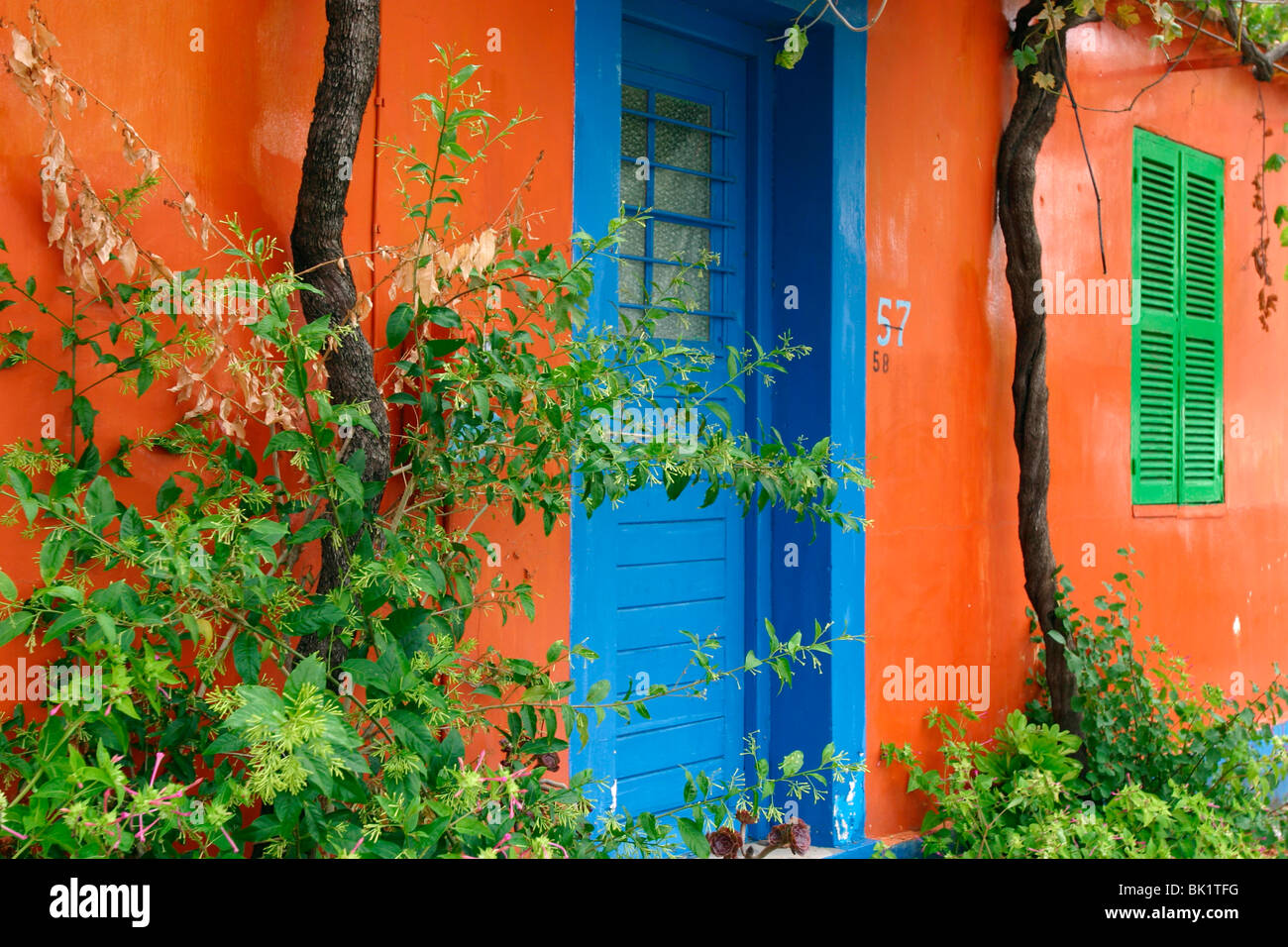 Colourful house kefalonia greece hi-res stock photography and