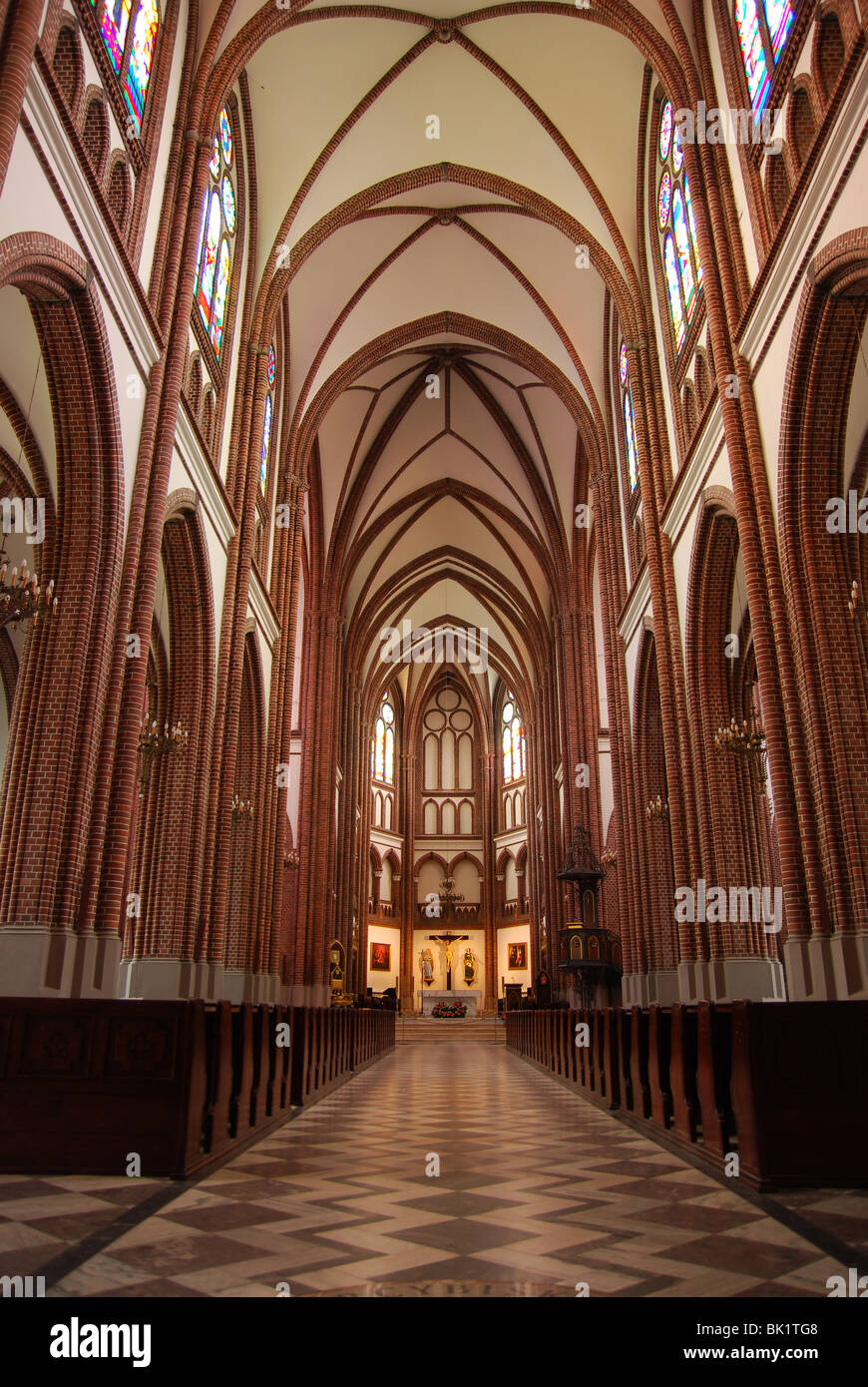 Polish catholic cathedral inside interior (vertical) Stock Photo