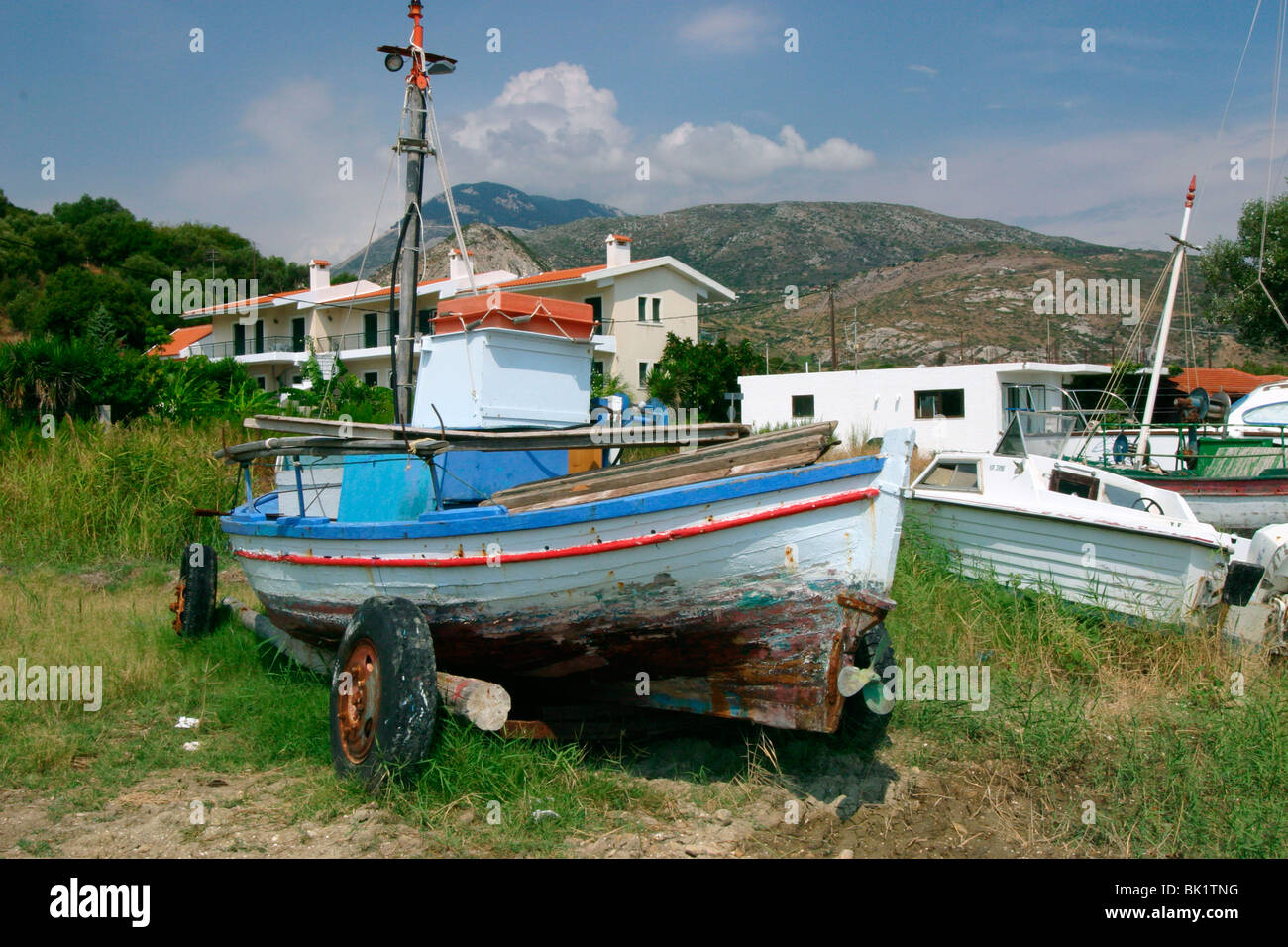 Old boat, Katelios, Kefalonia, Greece. Stock Photo