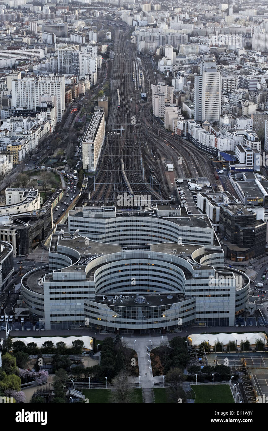 Montparnasse railway station (Gare Montparnasse), view from Montparnasse tower (Tour