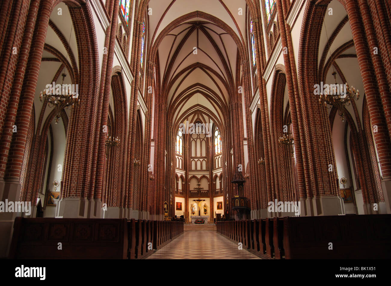 Polish catholic cathedral inside interior (horizontal) Stock Photo