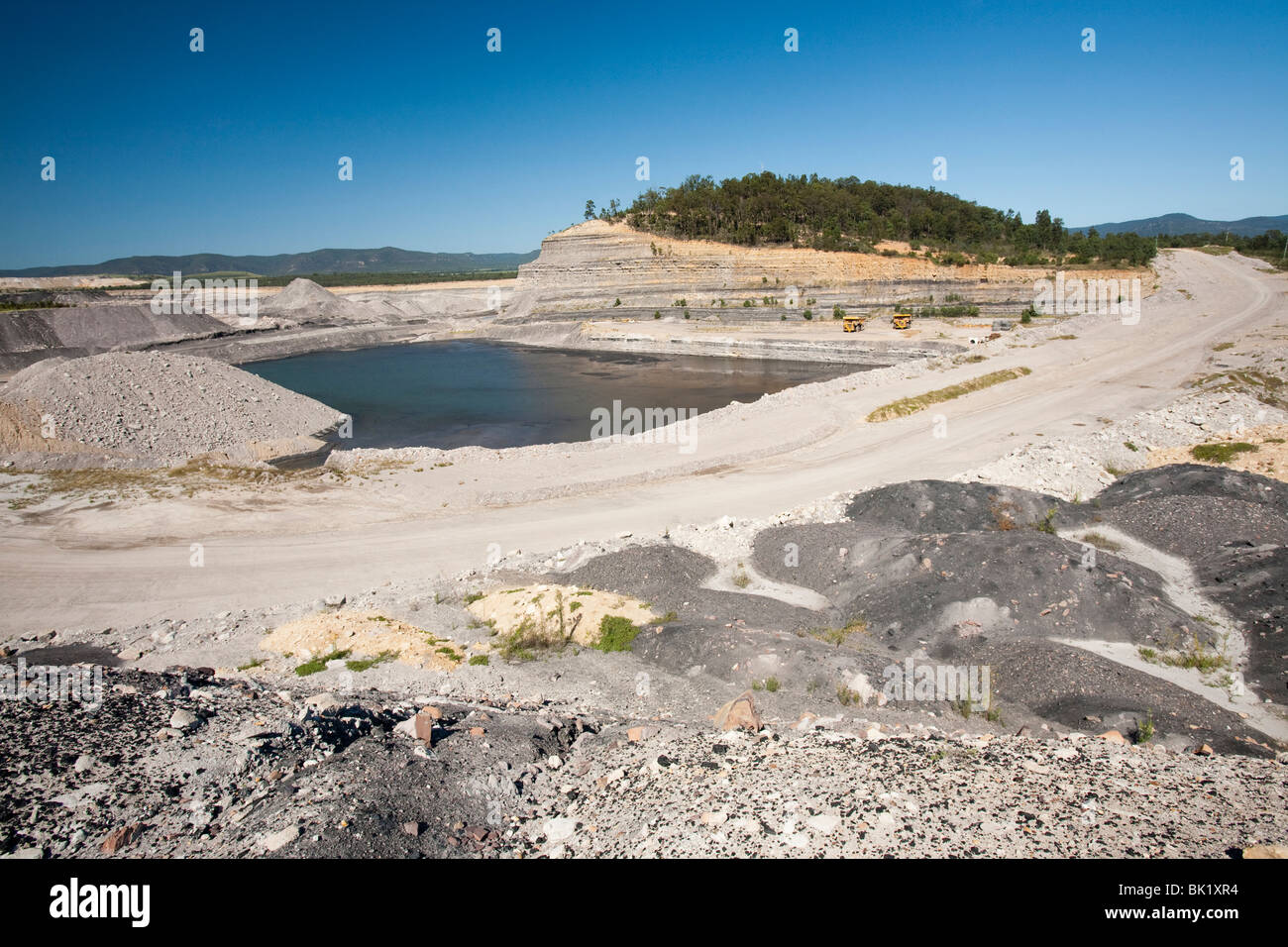 An open cast or drift coal mine managed by Xstrata coal in the Hunter Valley, New South Wales. Stock Photo