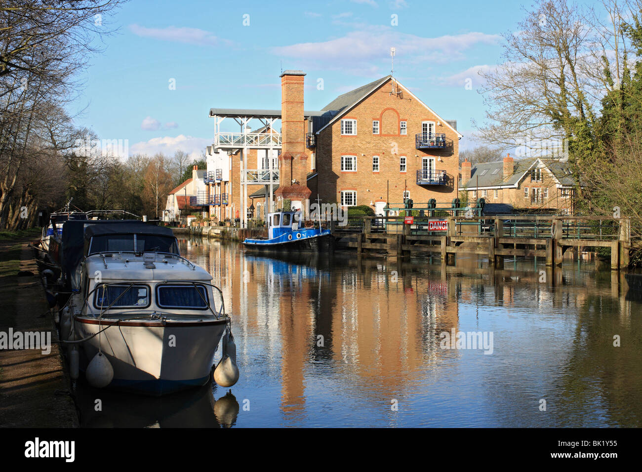 New apartments at Thames Lock River Wey Navigation, Canal and River