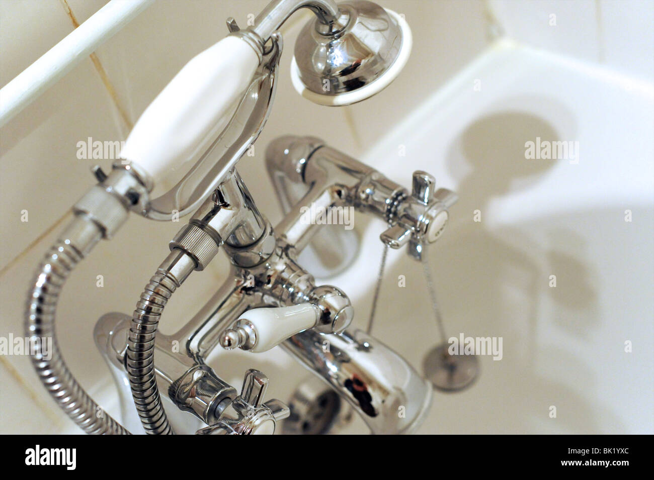 Bath taps shower attachment hi res stock photography and images