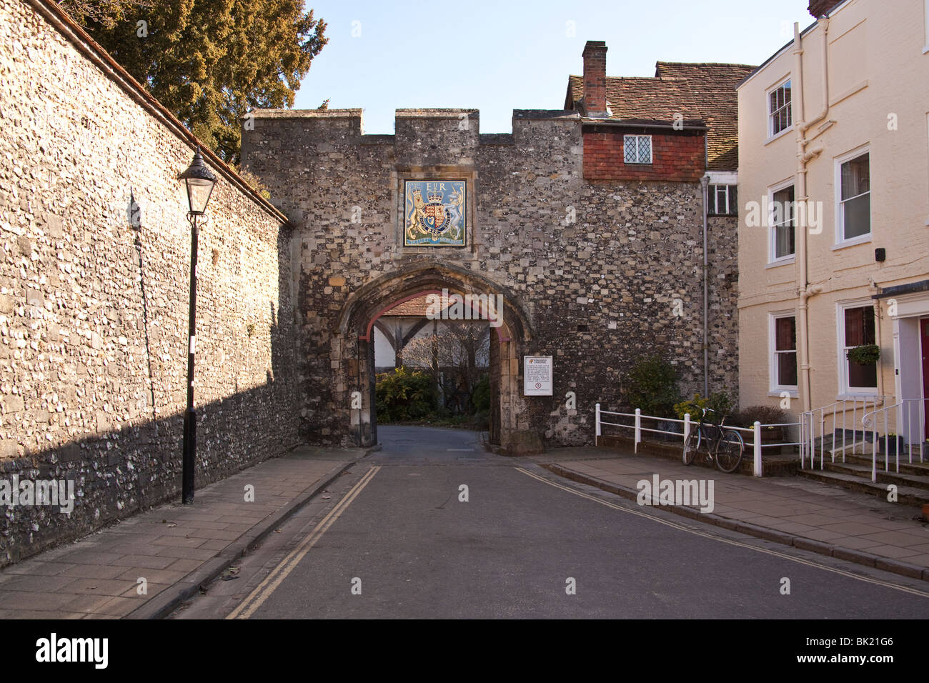 Priors Gate in the old city wall, Winchester, Hampshire, England. Stock Photo