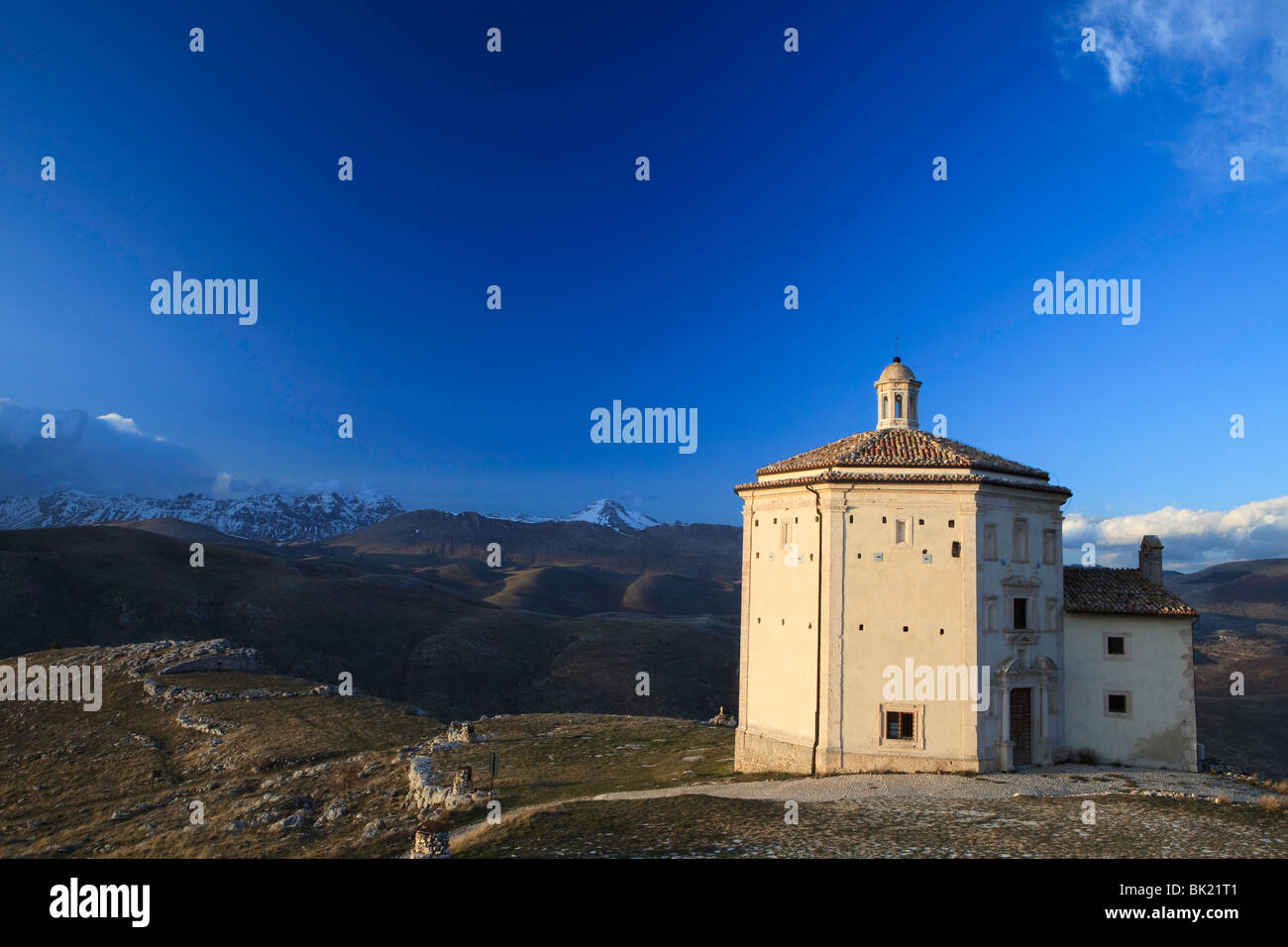 The Church of Santa Maria della Pieta, Rocca Calascio, Abruzzo, Italy Stock Photo