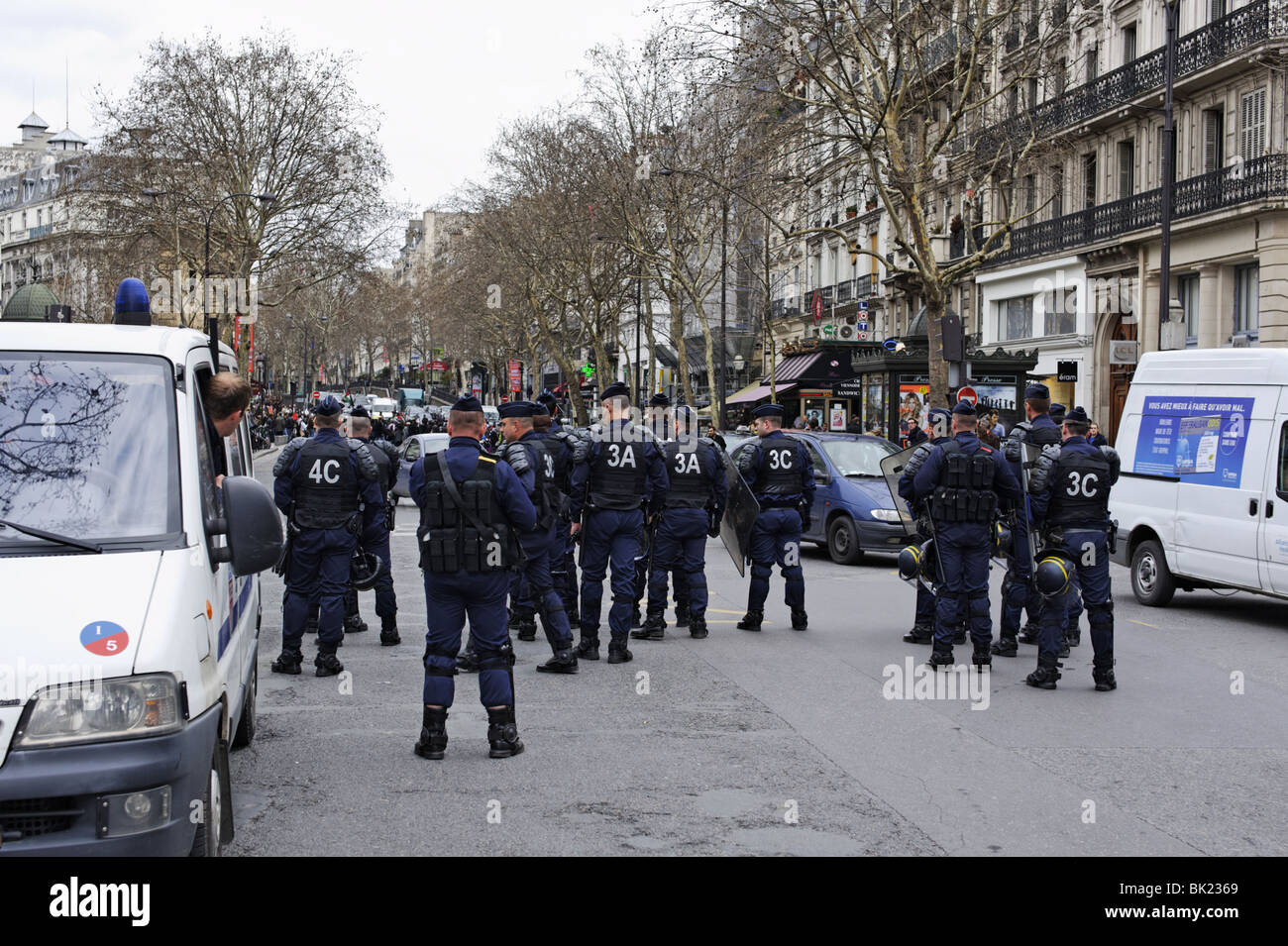 French policemen in a street of Paris Stock Photo - Alamy