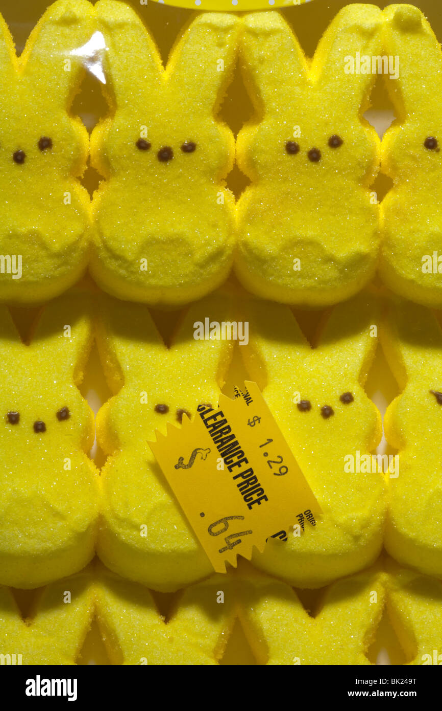 clearance priced yellow easter candy Stock Photo
