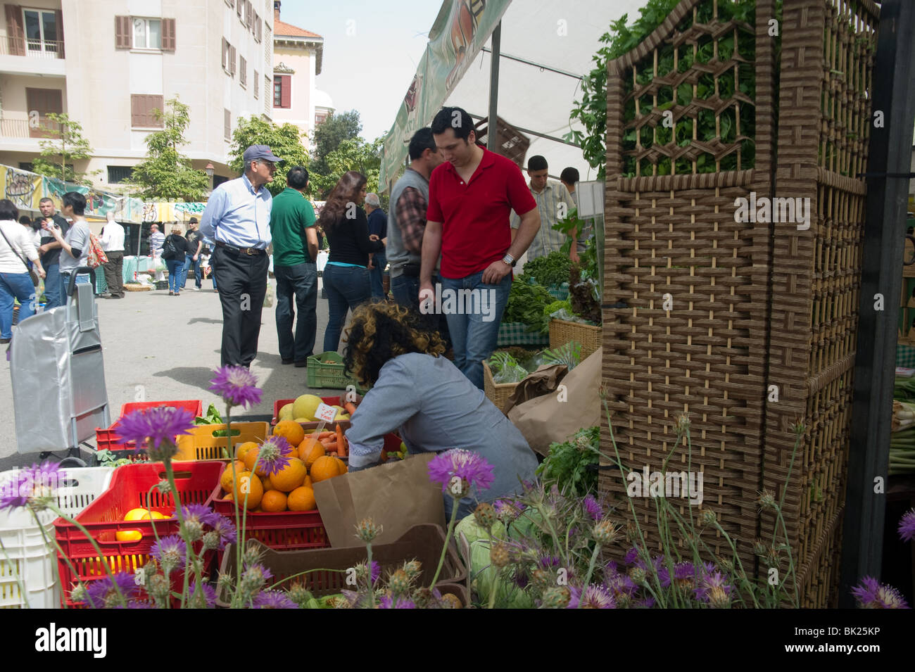 organic market place Souk El Tayeb at Beirut city center Lebanon Stock