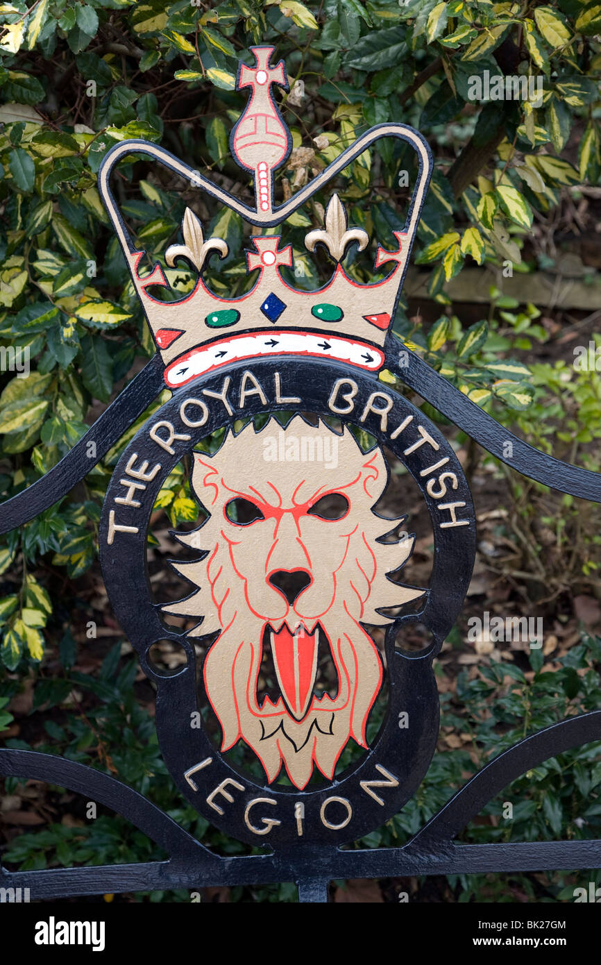 The Royal British Legion logo lion and crown sign Stock Photo